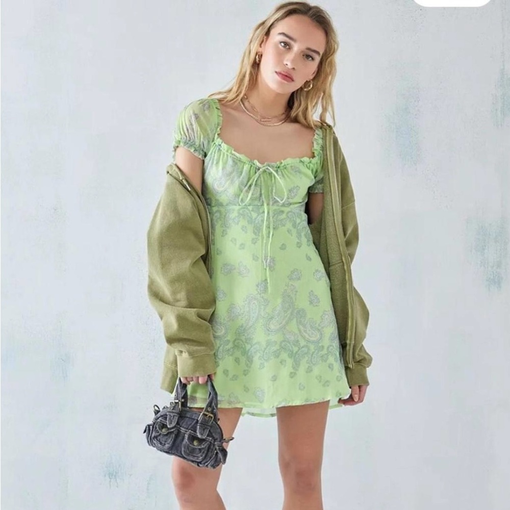 Urban Outfitters Light Green Paisley Dress